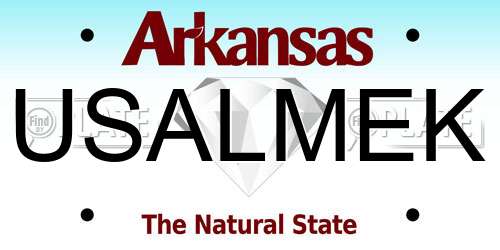 USALMEK Arkansas License Plate