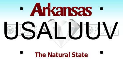 USALUUV Arkansas License Plate