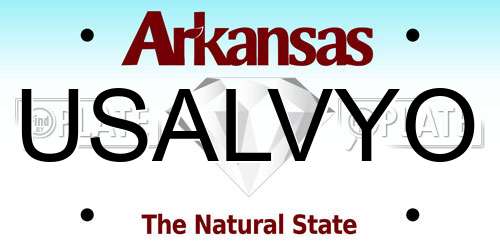 USALVYO Arkansas License Plate