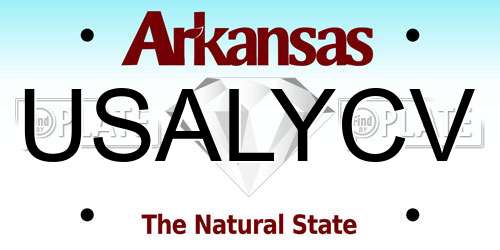 USALYCV Arkansas License Plate