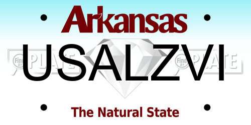 USALZVI Arkansas License Plate