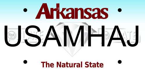 USAMHAJ Arkansas License Plate