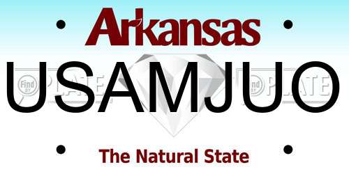 USAMJUO Arkansas License Plate