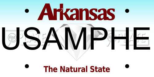 USAMPHE Arkansas License Plate