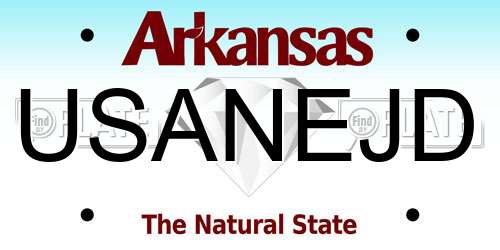 USANEJD Arkansas License Plate