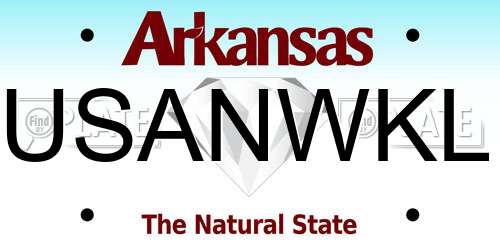 USANWKL Arkansas License Plate