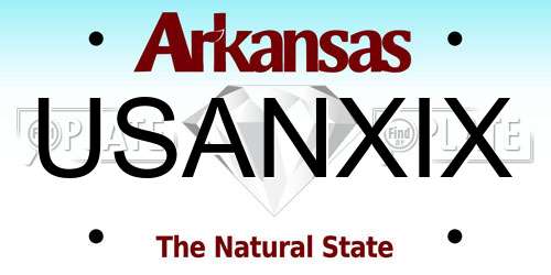 USANXIX Arkansas License Plate