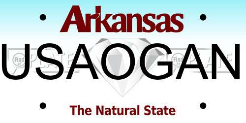 USAOGAN Arkansas License Plate