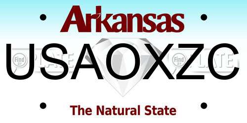 USAOXZC Arkansas License Plate