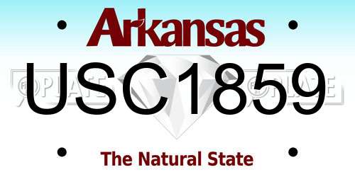 USC1859 Arkansas License Plate