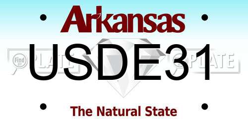 USDE31 Arkansas License Plate