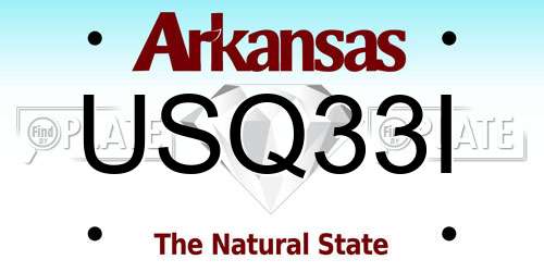 USQ33I Arkansas License Plate