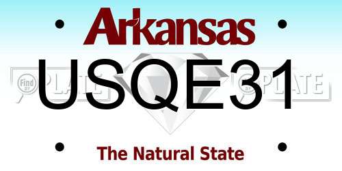 USQE31 Arkansas License Plate
