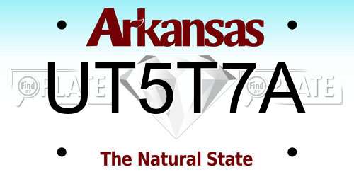 UT5T7A Arkansas License Plate