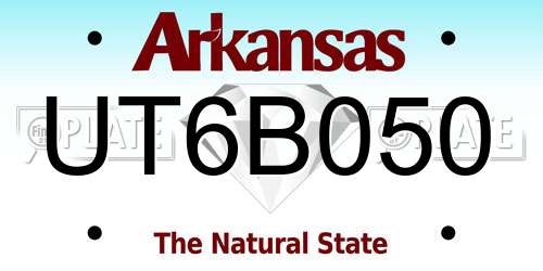 UT6B050 Arkansas License Plate
