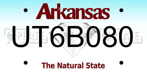 UT6B080 Arkansas License Plate