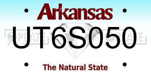 UT6S050 Arkansas License Plate