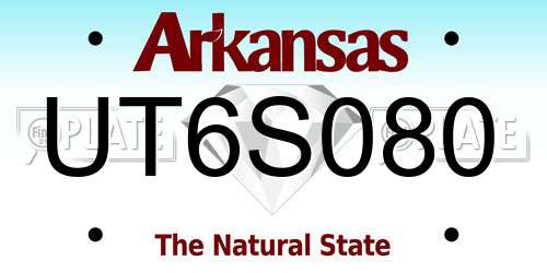 UT6S080 Arkansas License Plate