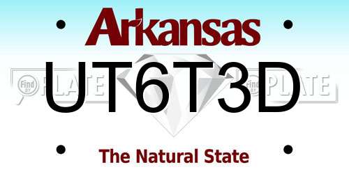 UT6T3D Arkansas License Plate