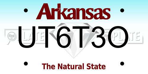 UT6T3O Arkansas License Plate