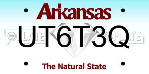 UT6T3Q Arkansas License Plate