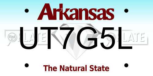 UT7G5L Arkansas License Plate