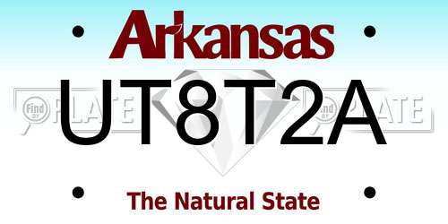 UT8T2A Arkansas License Plate