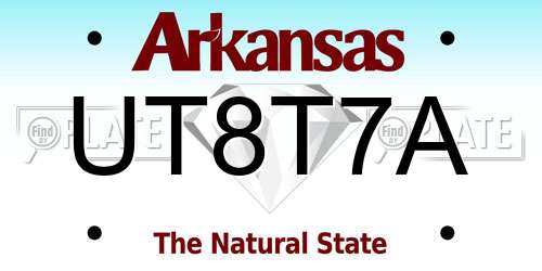 UT8T7A Arkansas License Plate