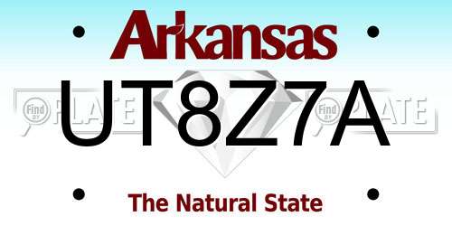 UT8Z7A Arkansas License Plate
