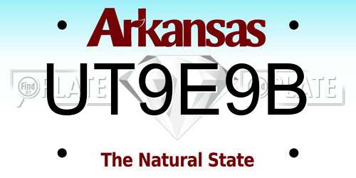 UT9E9B Arkansas License Plate