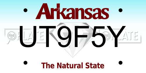 UT9F5Y Arkansas License Plate