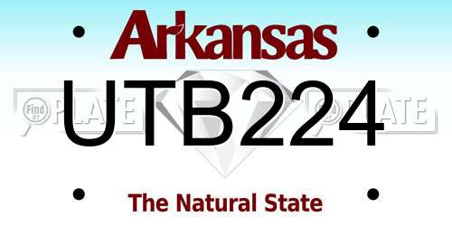 UTB224 Arkansas License Plate