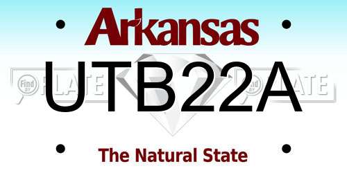 UTB22A Arkansas License Plate