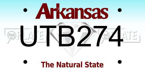 UTB274 Arkansas License Plate