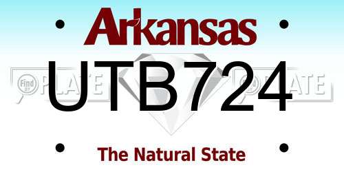 UTB724 Arkansas License Plate