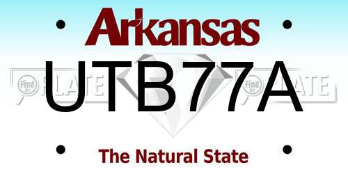 UTB77A Arkansas License Plate