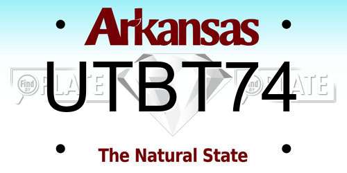 UTBT74 Arkansas License Plate