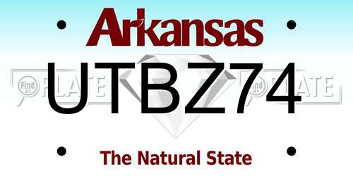 UTBZ74 Arkansas License Plate