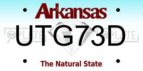UTG73D Arkansas License Plate