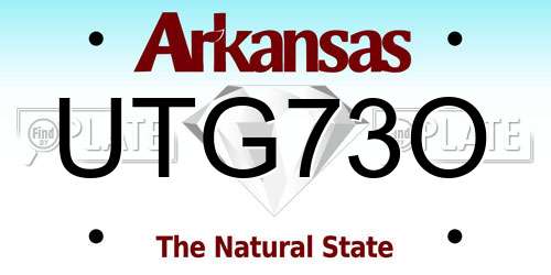 UTG73O Arkansas License Plate