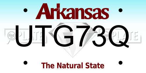 UTG73Q Arkansas License Plate