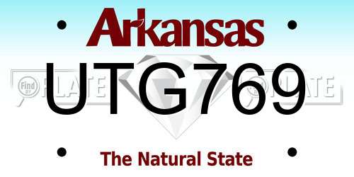 UTG769 Arkansas License Plate