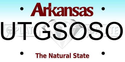 UTGSOSO Arkansas License Plate