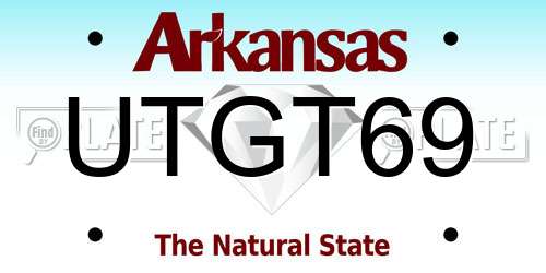 UTGT69 Arkansas License Plate