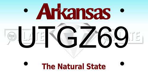 UTGZ69 Arkansas License Plate