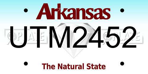 UTM2452 Arkansas License Plate