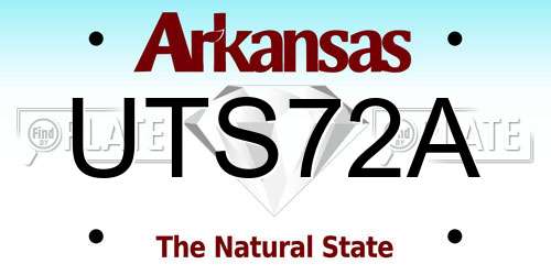 UTS72A Arkansas License Plate