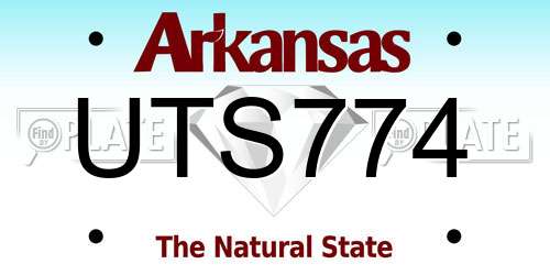 UTS774 Arkansas License Plate