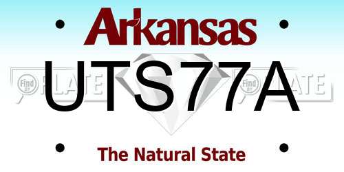 UTS77A Arkansas License Plate