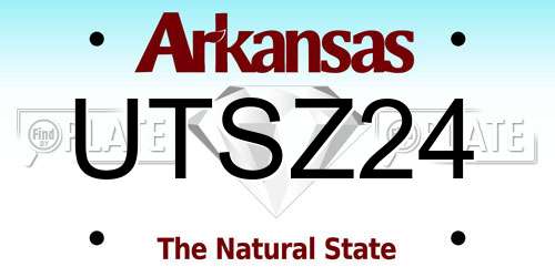 UTSZ24 Arkansas License Plate